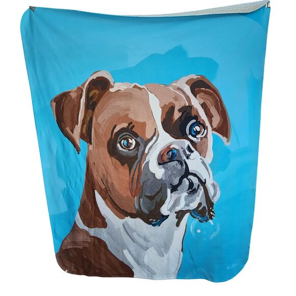 Artfuzz champ the boxer by Martha Collins 5ftx4ft fuzzy 100% polyester - Picture 1 of 5